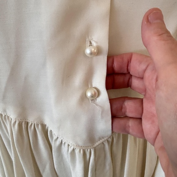 Vtg Jodi Schuertz Bill Berman Dress Sz 6 Ivory Lace Collar Princess Diana Preppy - Picture 7 of 10